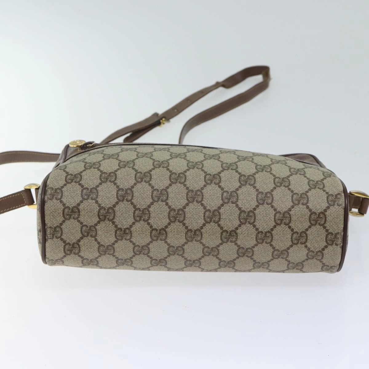 Gucci GG Canvas Web Sherry Line Shoulder Bag PVC Beige Green Red