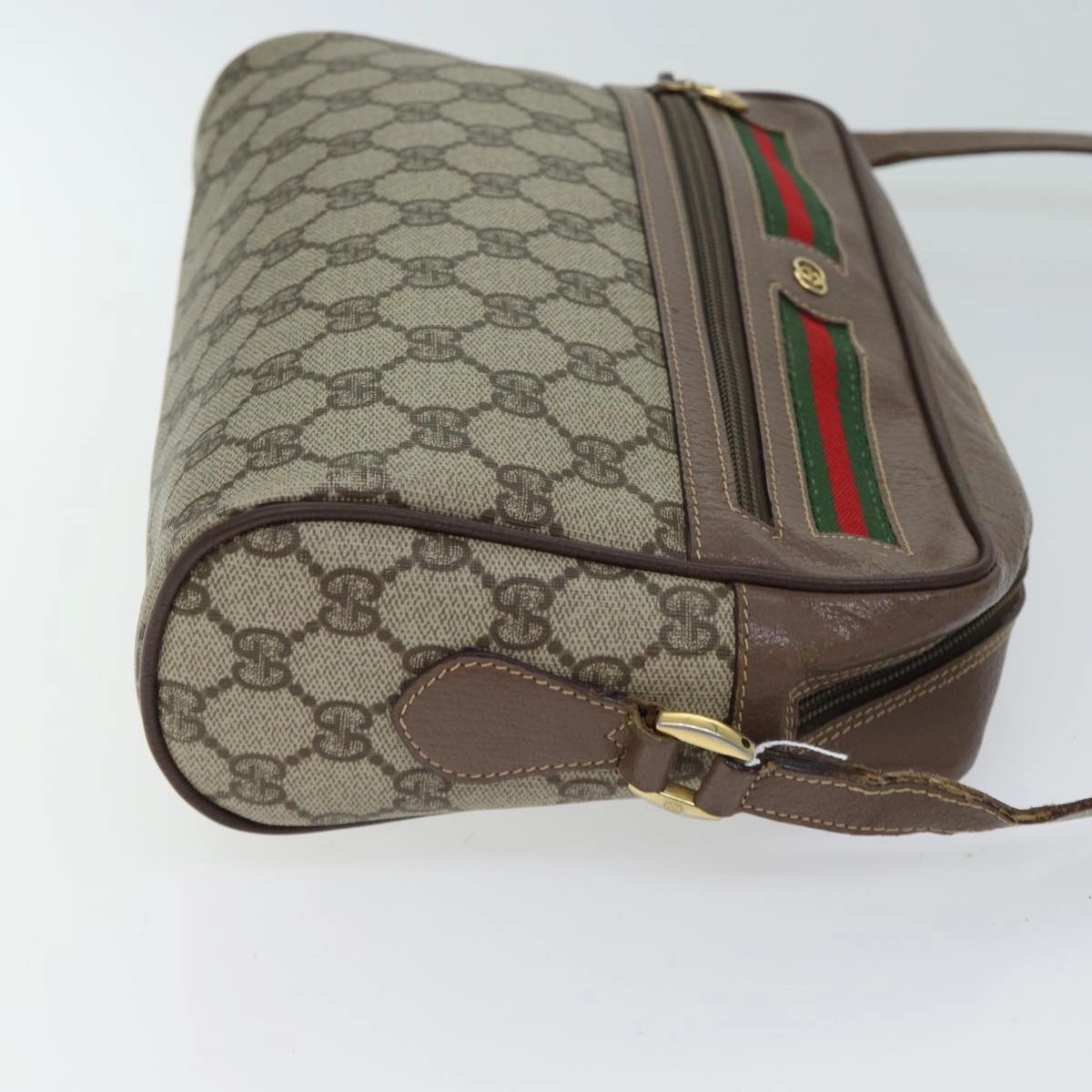 Gucci GG Canvas Web Sherry Line Shoulder Bag PVC Beige Green Red