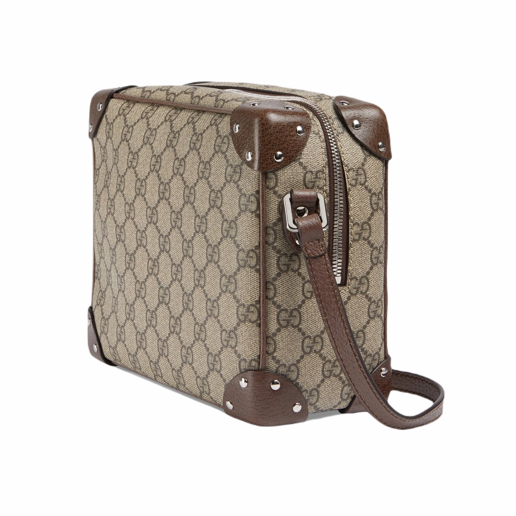 Gucci Gg Crossbody Bag With Leather Details