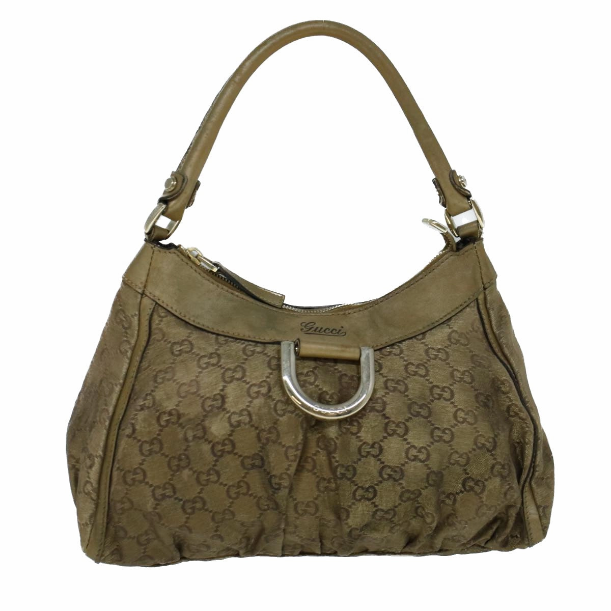 GUCCI GG Crystal Shoulder Bag Coated Canvas Gold 190525  th4147