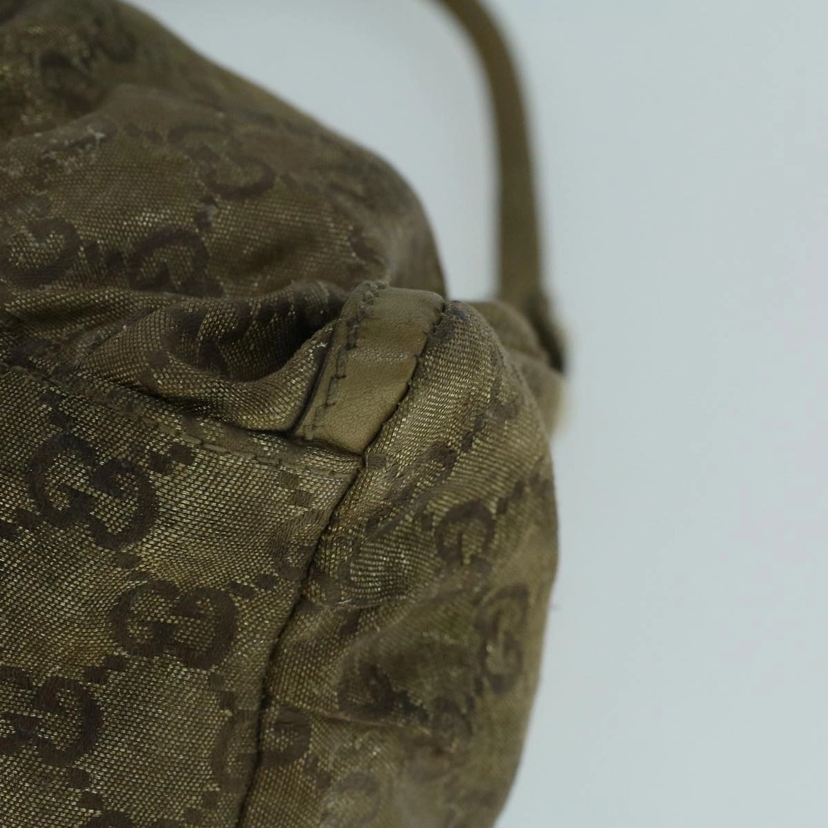 GUCCI GG Crystal Shoulder Bag Coated Canvas Gold 190525  th4147