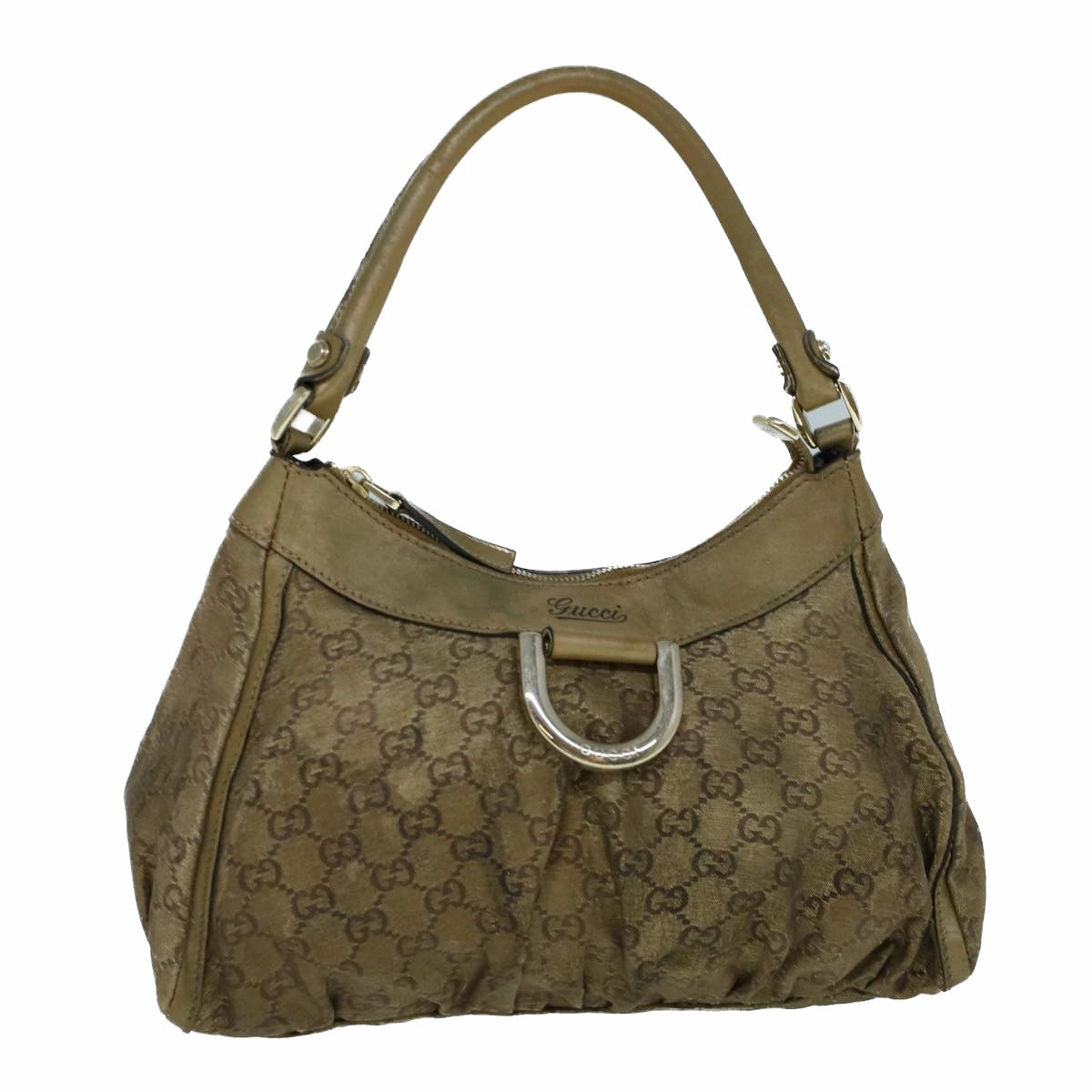 GUCCI GG Crystal Shoulder Bag Coated Canvas Gold 190525  th4147