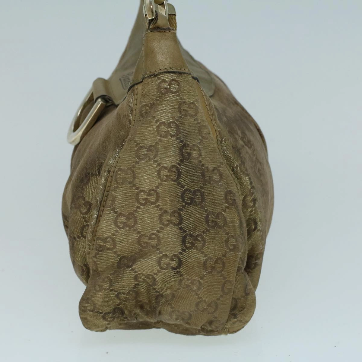 GUCCI GG Crystal Shoulder Bag Coated Canvas Gold 190525  th4147