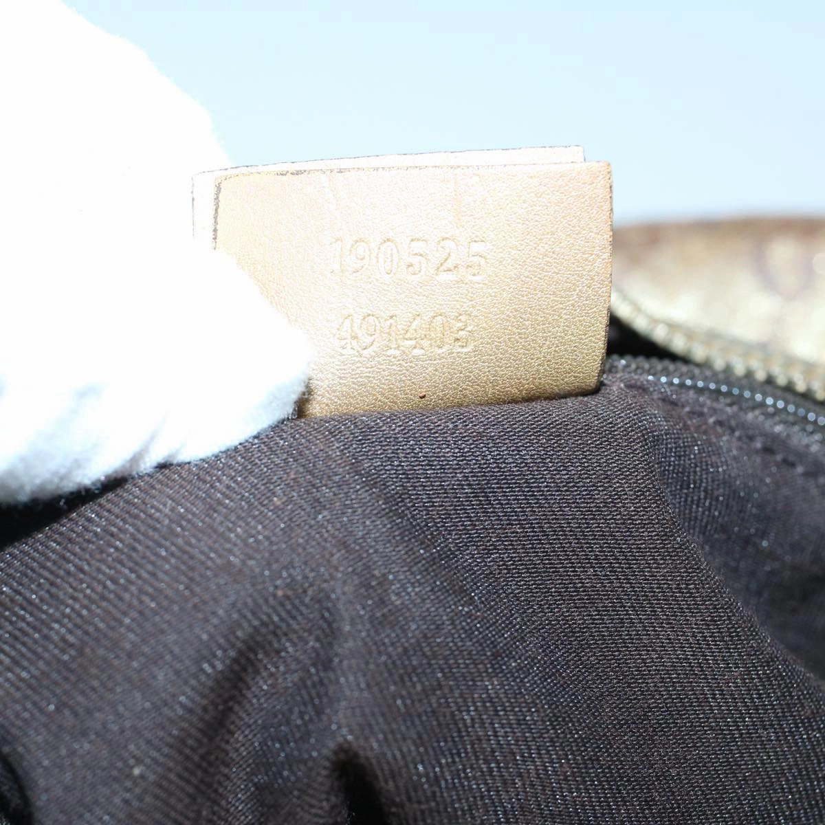 GUCCI GG Crystal Shoulder Bag Coated Canvas Gold 190525  th4147