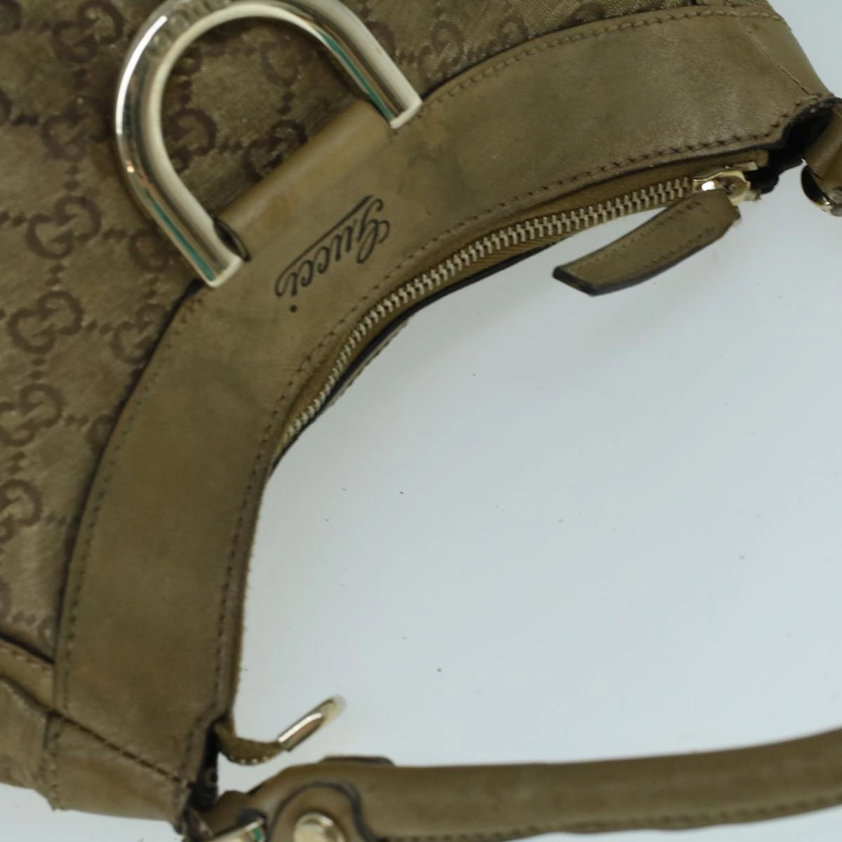 GUCCI GG Crystal Shoulder Bag Coated Canvas Gold 190525  th4147