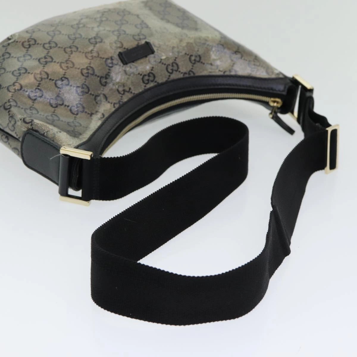 GUCCI GG Crystal Shoulder Bag Gold Navy 181092  85615