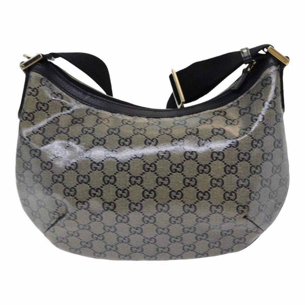 GUCCI GG Crystal Shoulder Bag Gold Navy 181092  85615