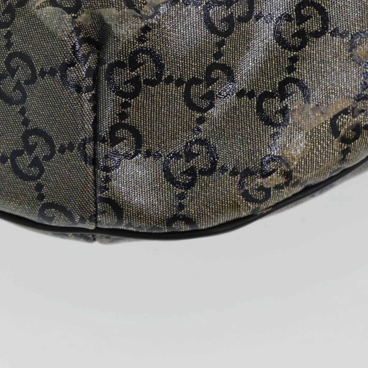 GUCCI GG Crystal Shoulder Bag Gold Navy 181092  85615