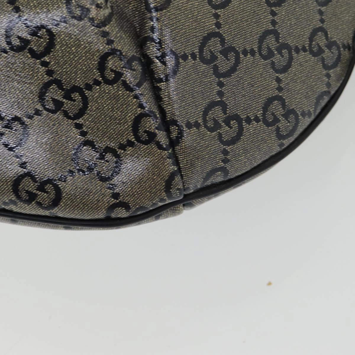 GUCCI GG Crystal Shoulder Bag Gold Navy 181092  85615
