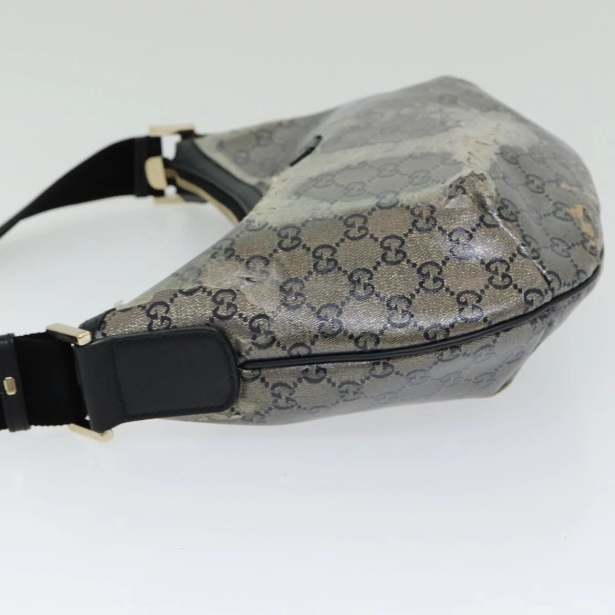 GUCCI GG Crystal Shoulder Bag Gold Navy 181092  85615