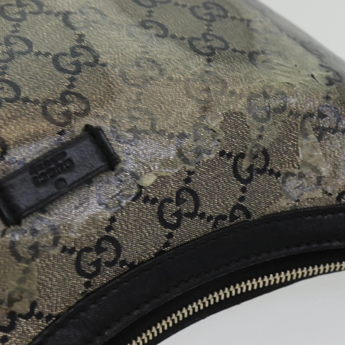 GUCCI GG Crystal Shoulder Bag Gold Navy 181092  85615