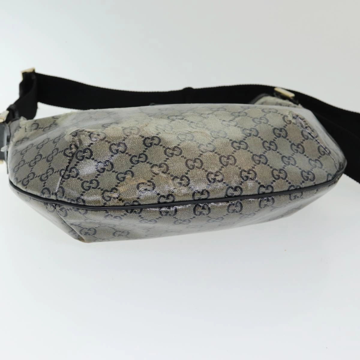 GUCCI GG Crystal Shoulder Bag Gold Navy 181092  85615