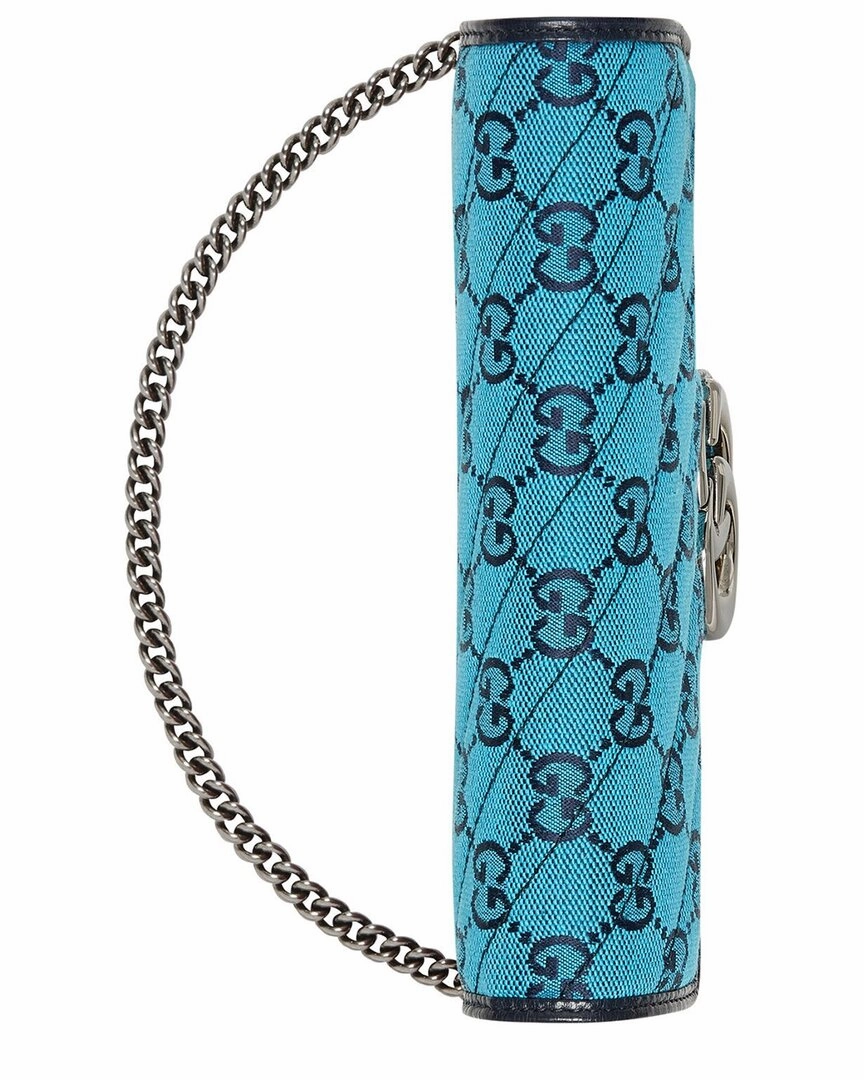 Gucci GG Marmont 2.0 Coated Canvas & Leather Shoulder Bag, Blue