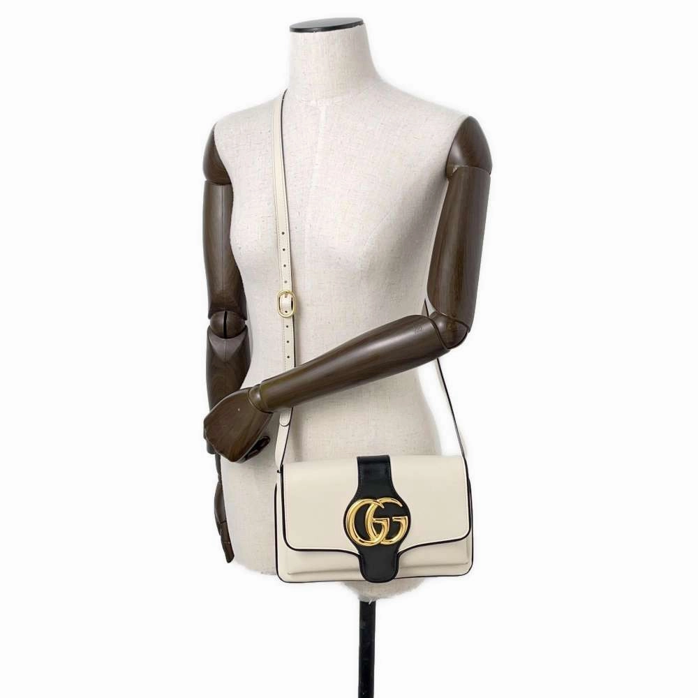 GUCCI GG Marmont Alley Shoulder Bag White550129 Leather Size Small