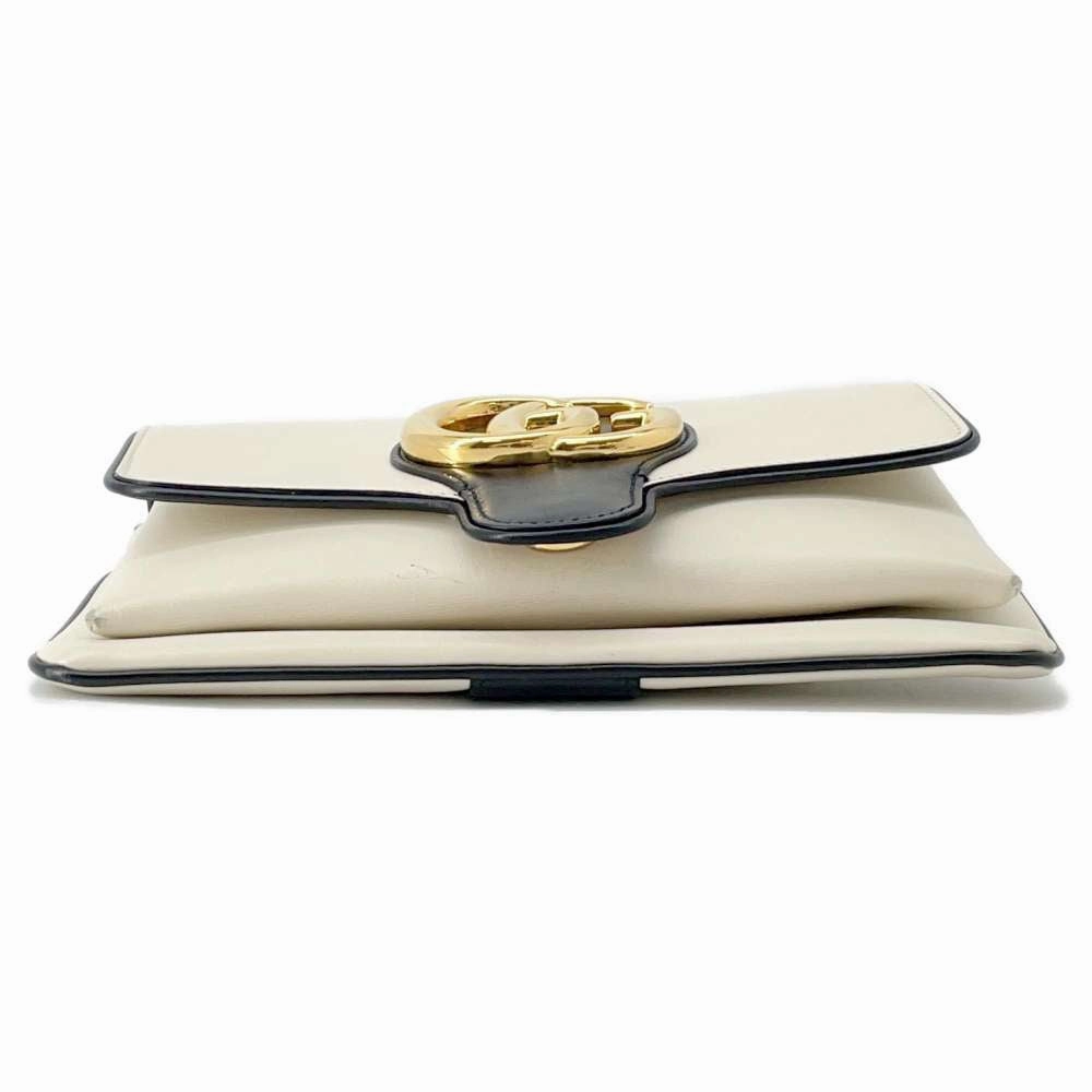 GUCCI GG Marmont Alley Shoulder Bag White550129 Leather Size Small