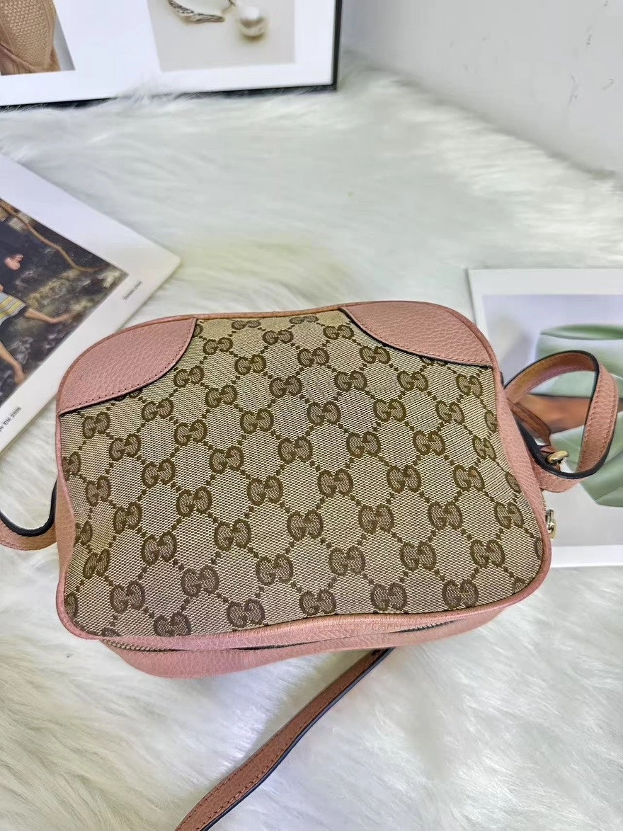Gucci GG Marmont Beige Pink Camera Bag - Preloved Shoulder Bag