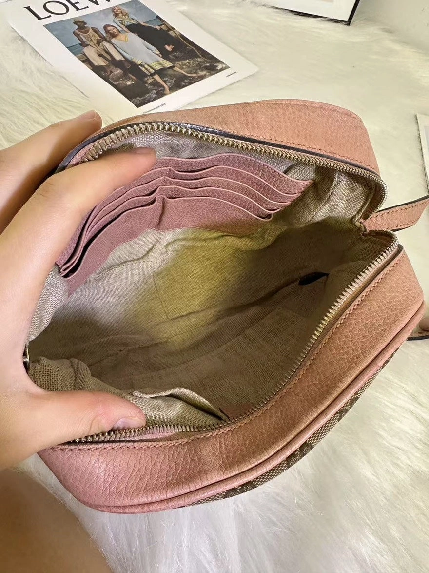 Gucci GG Marmont Beige Pink Camera Bag - Preloved Shoulder Bag