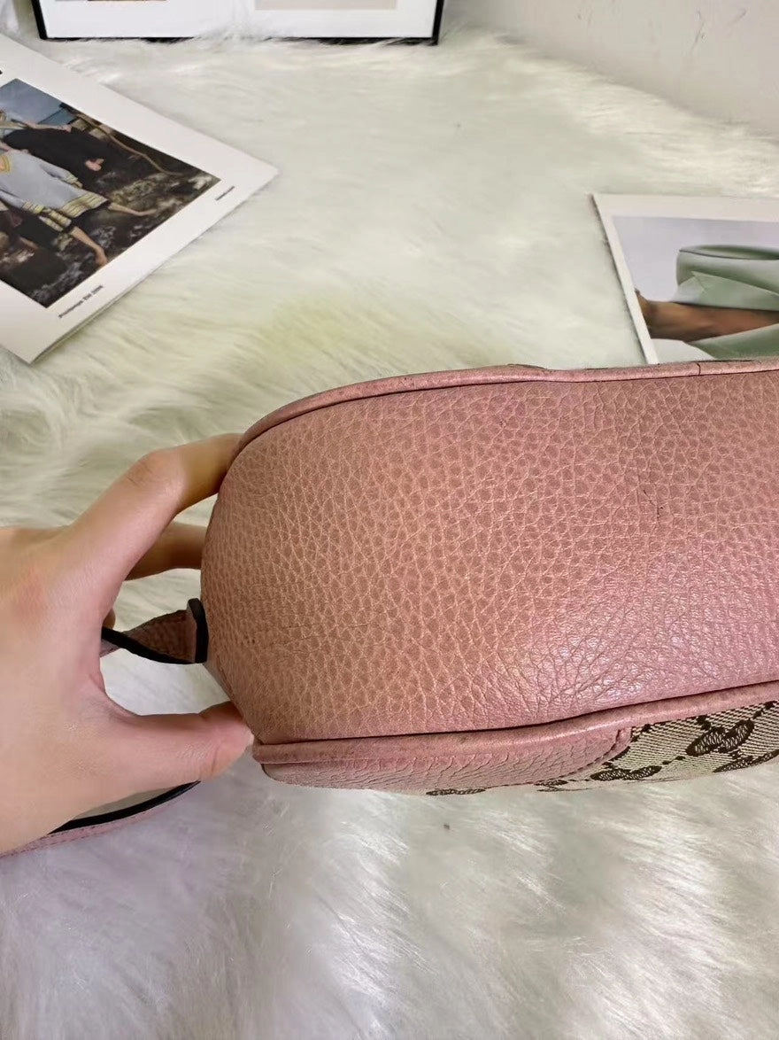 Gucci GG Marmont Beige Pink Camera Bag - Preloved Shoulder Bag
