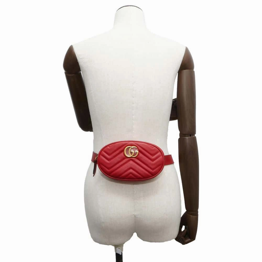 GUCCI GG Marmont Crossbody Bag Red476434 Leather