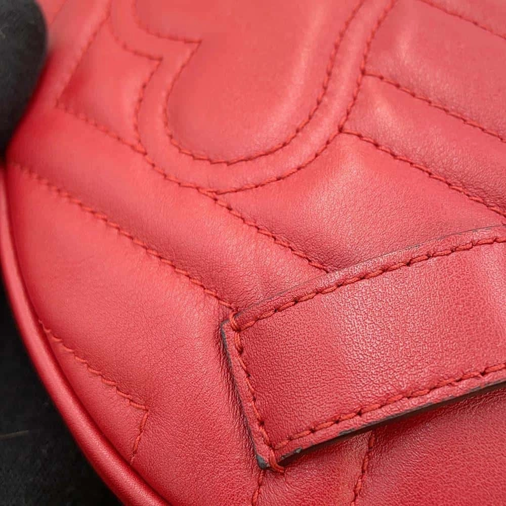 GUCCI GG Marmont Crossbody Bag Red476434 Leather