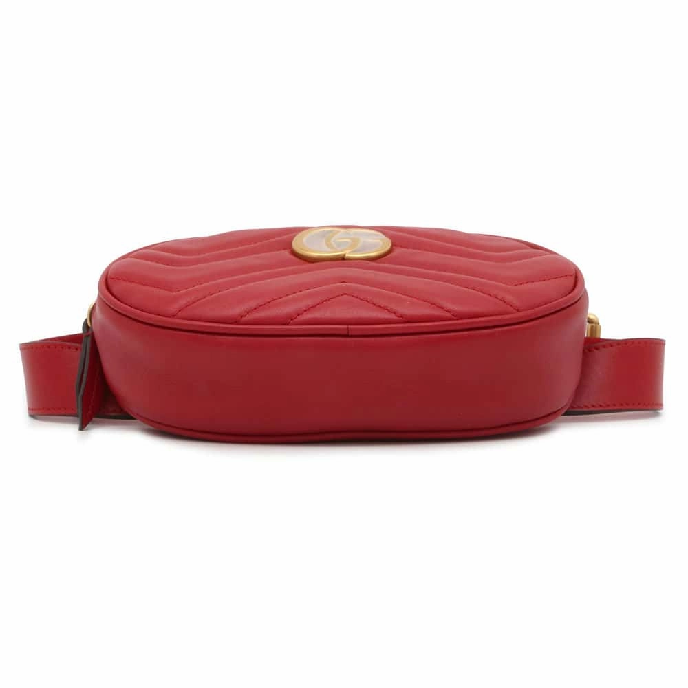 GUCCI GG Marmont Crossbody Bag Red476434 Leather