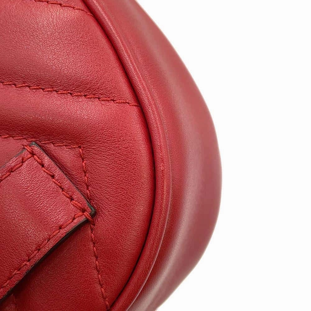 GUCCI GG Marmont Crossbody Bag Red476434 Leather