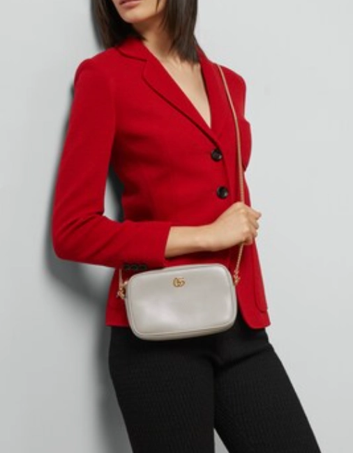 GUCCI GG Marmont Super Mini Grey Crossbody Bag