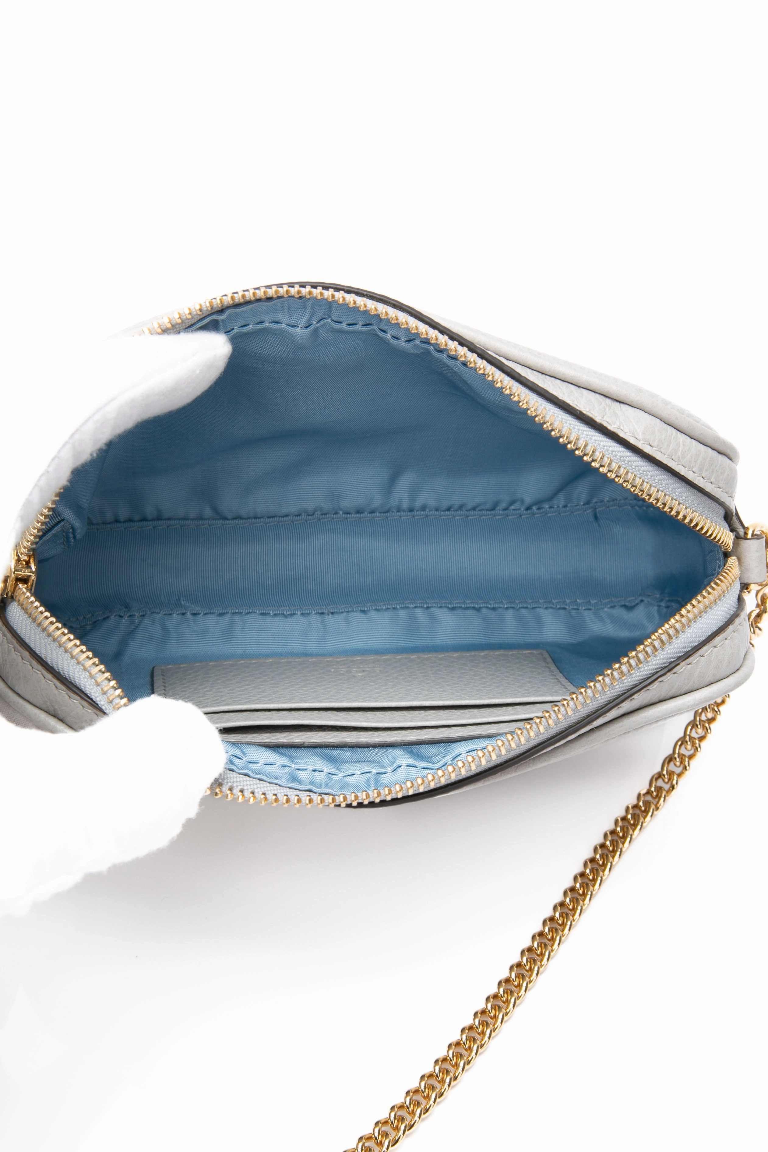 GUCCI GG Marmont Super Mini Grey Crossbody Bag