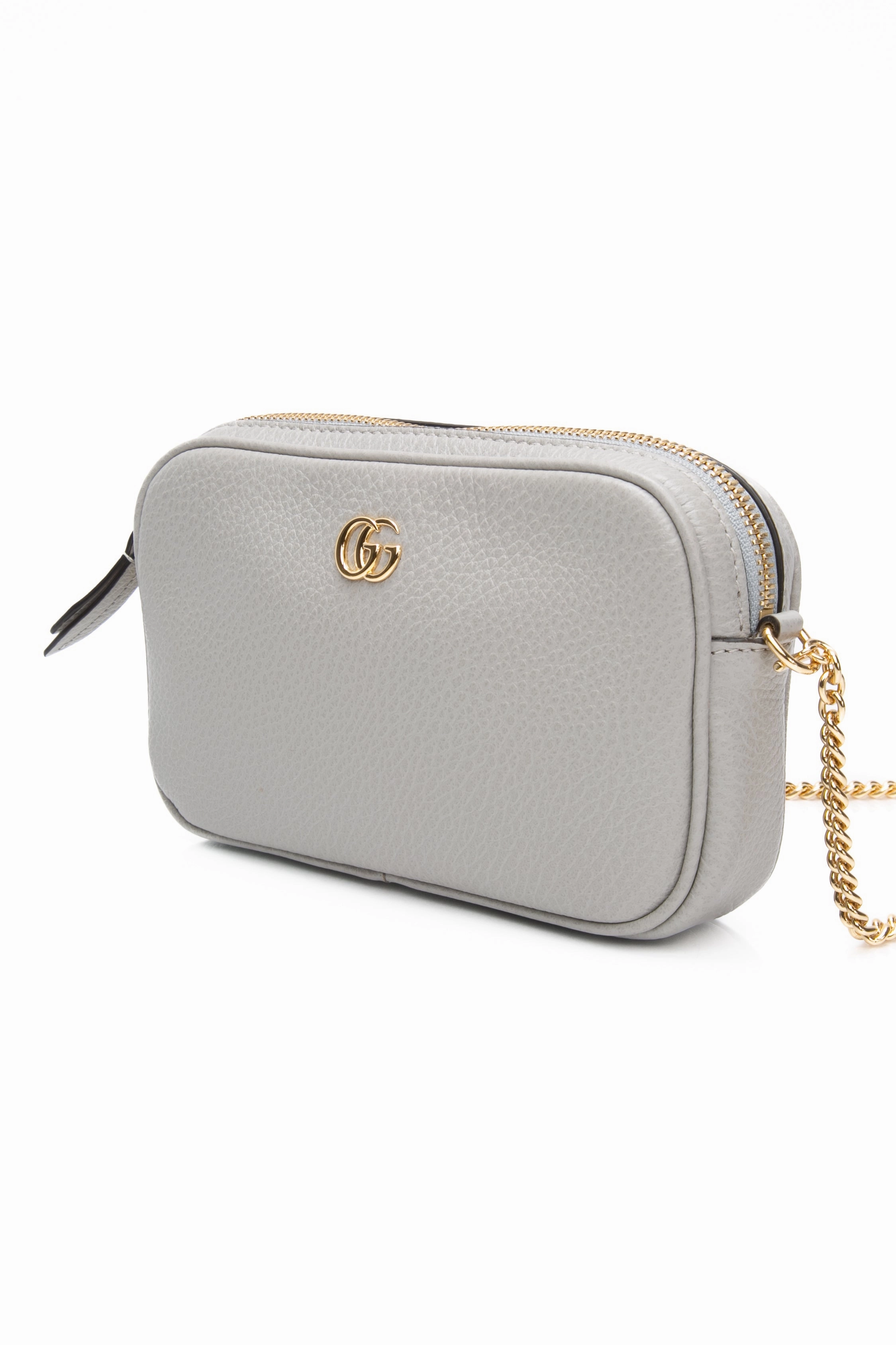 GUCCI GG Marmont Super Mini Grey Crossbody Bag