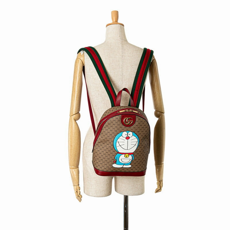 Gucci GG Supreme Backpack 647816 Beige Wine Red