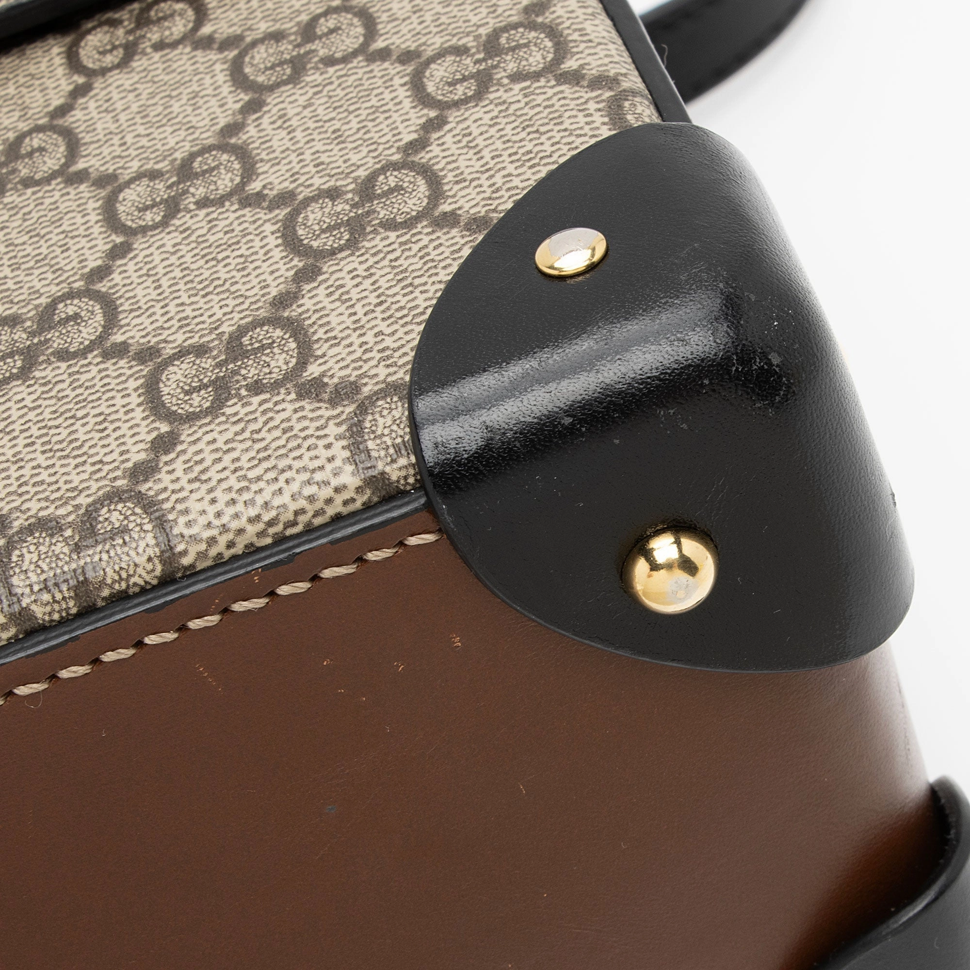 Gucci GG Supreme Bamboo Padlock Top Handle Shoulder Bag (SHF-Kwo5hy)