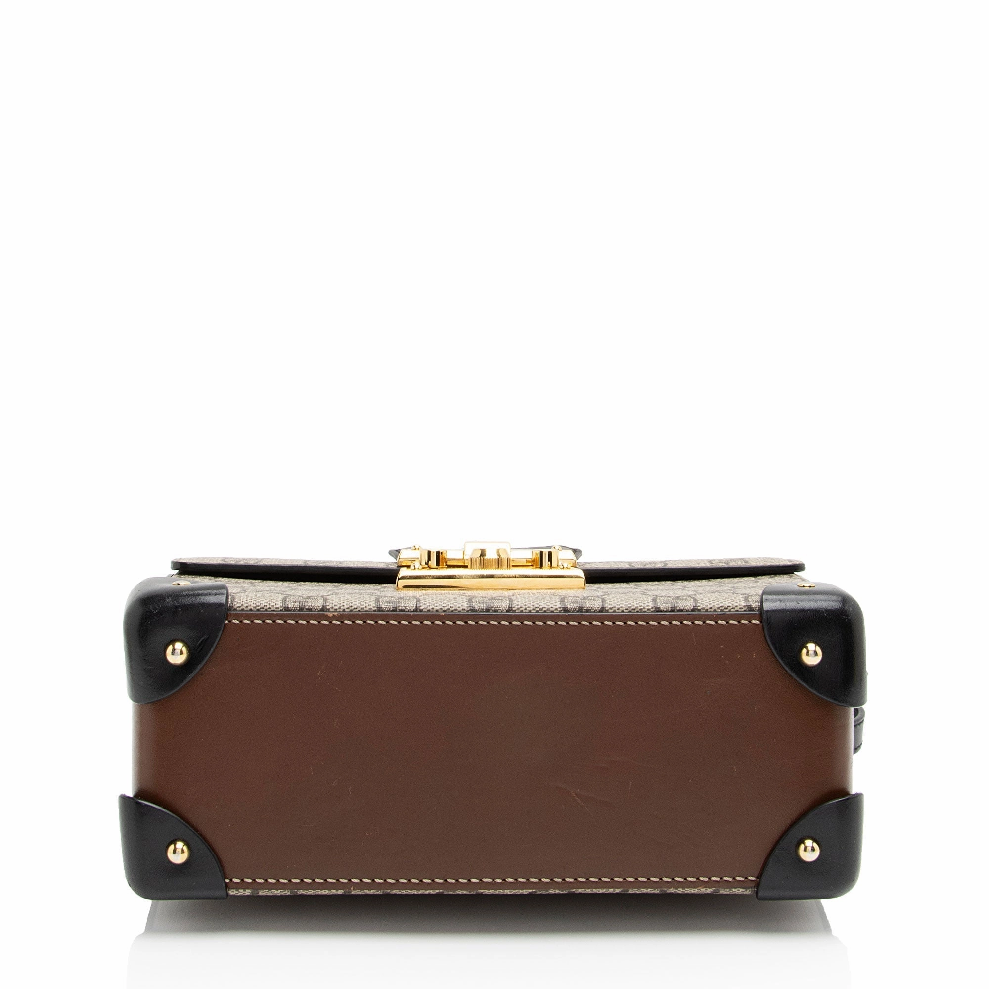 Gucci GG Supreme Bamboo Padlock Top Handle Shoulder Bag (SHF-Kwo5hy)