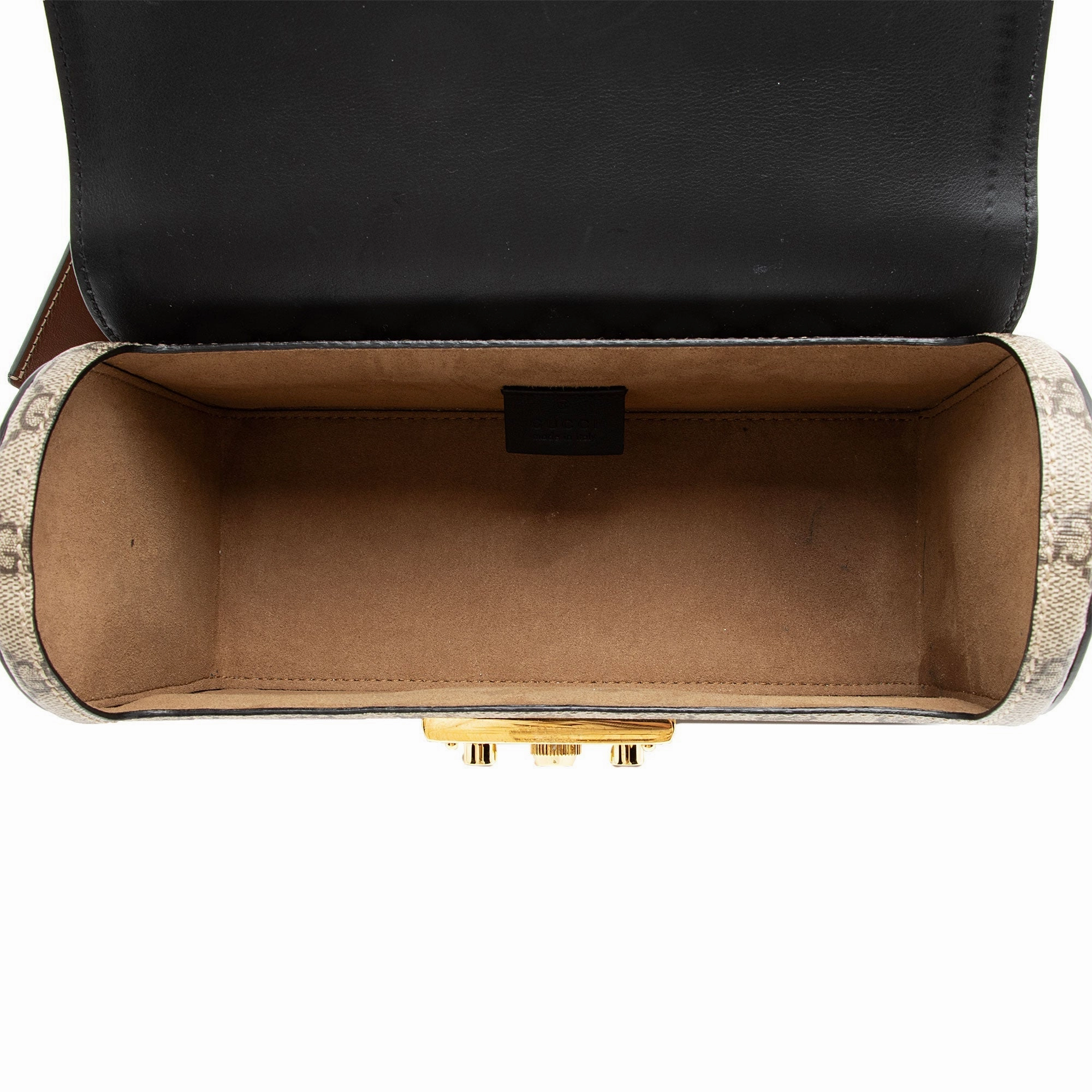 Gucci GG Supreme Bamboo Padlock Top Handle Shoulder Bag (SHF-Kwo5hy)