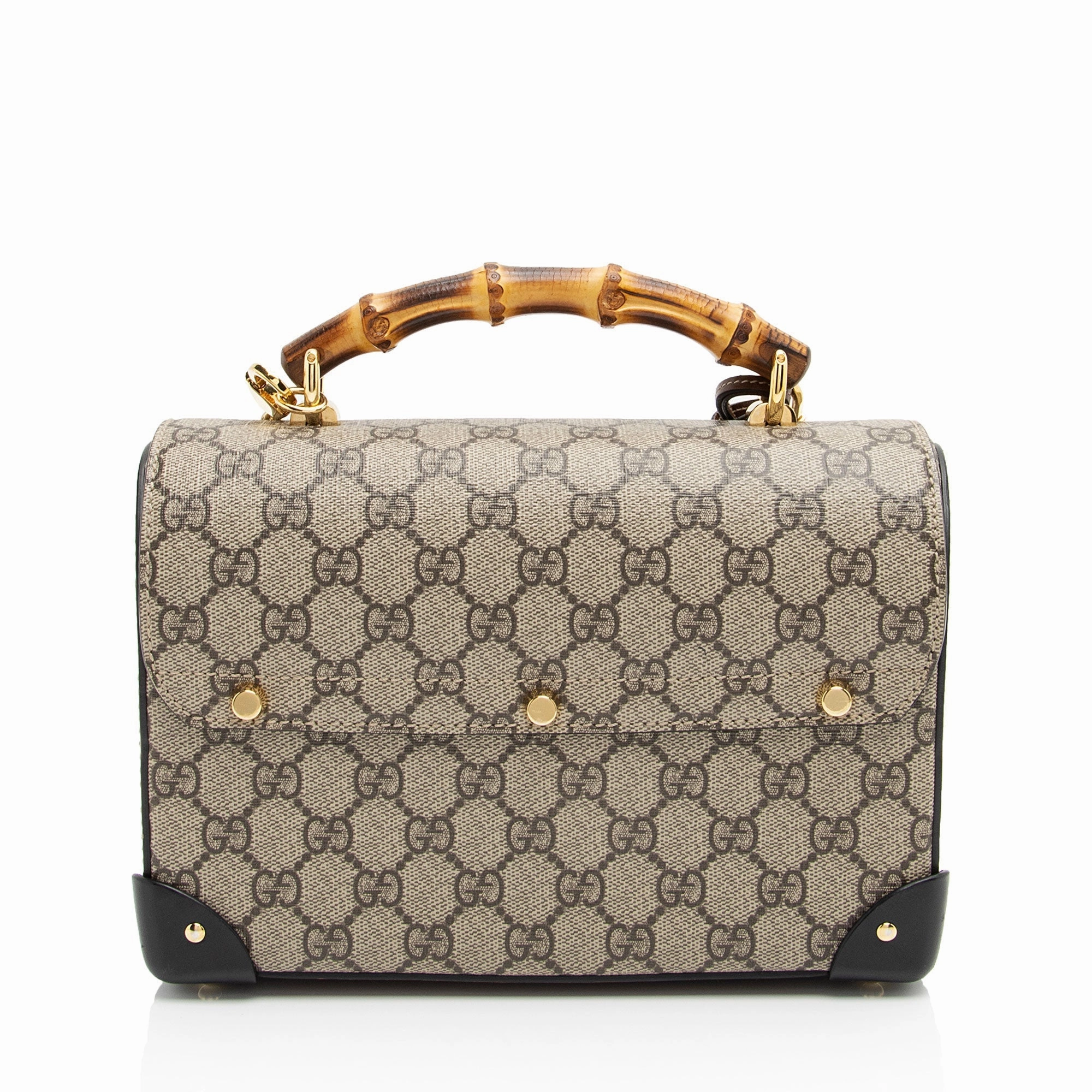 Gucci GG Supreme Bamboo Padlock Top Handle Shoulder Bag (SHF-Kwo5hy)