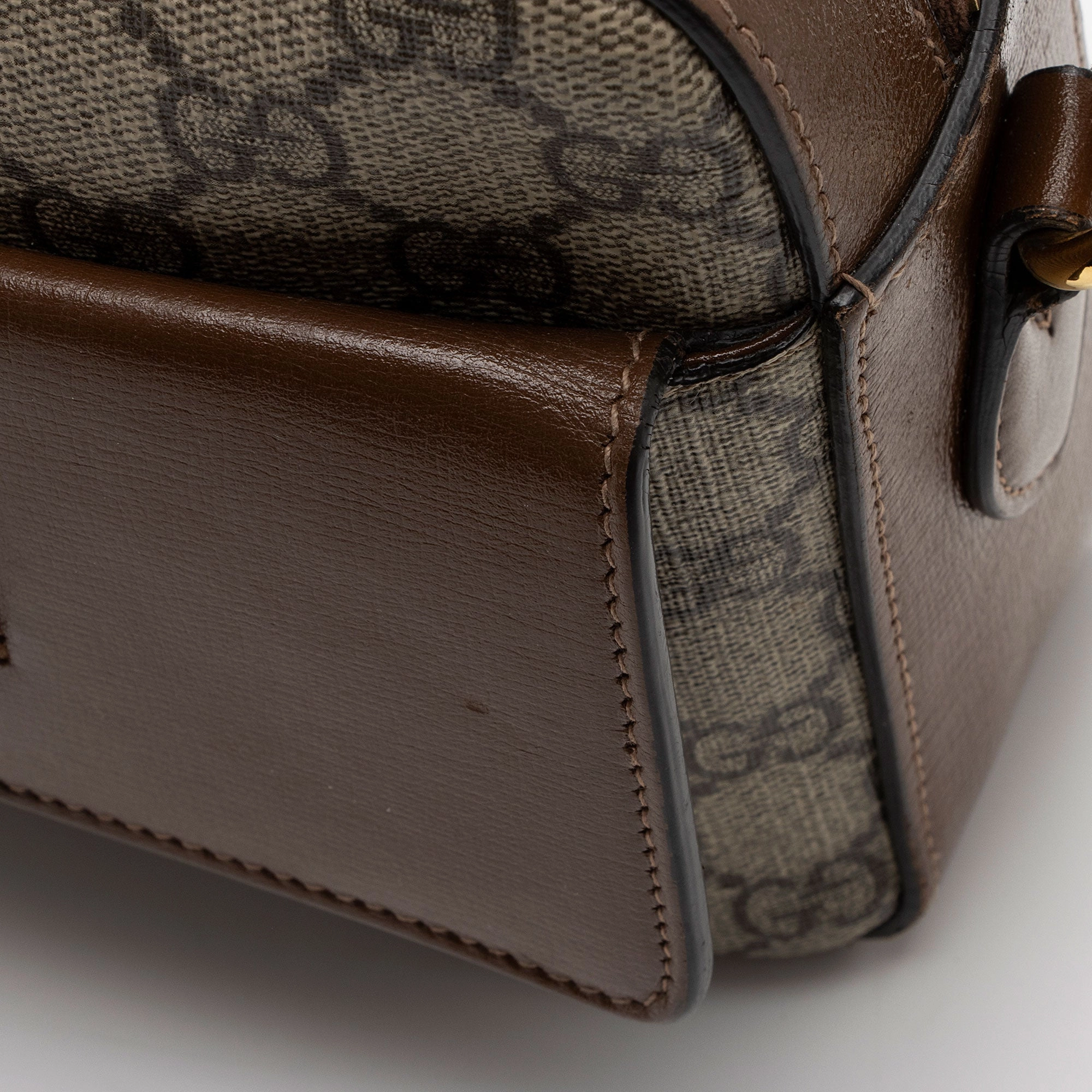 Gucci GG Supreme Calfskin Horsebit 1955 Small Shoulder Bag (SHF-EumYCS)