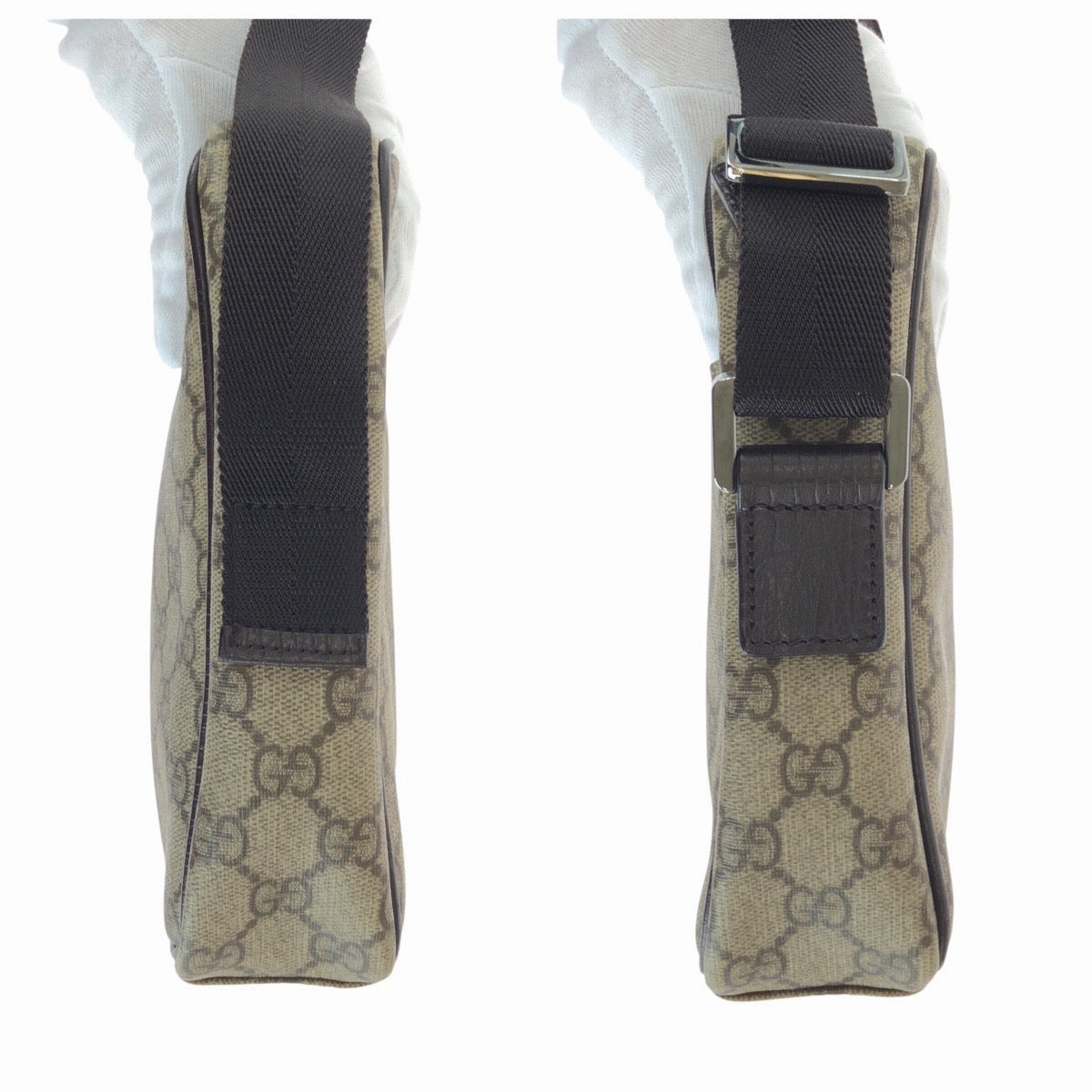 Gucci GG Supreme Canvas Leather Shoulder Bag