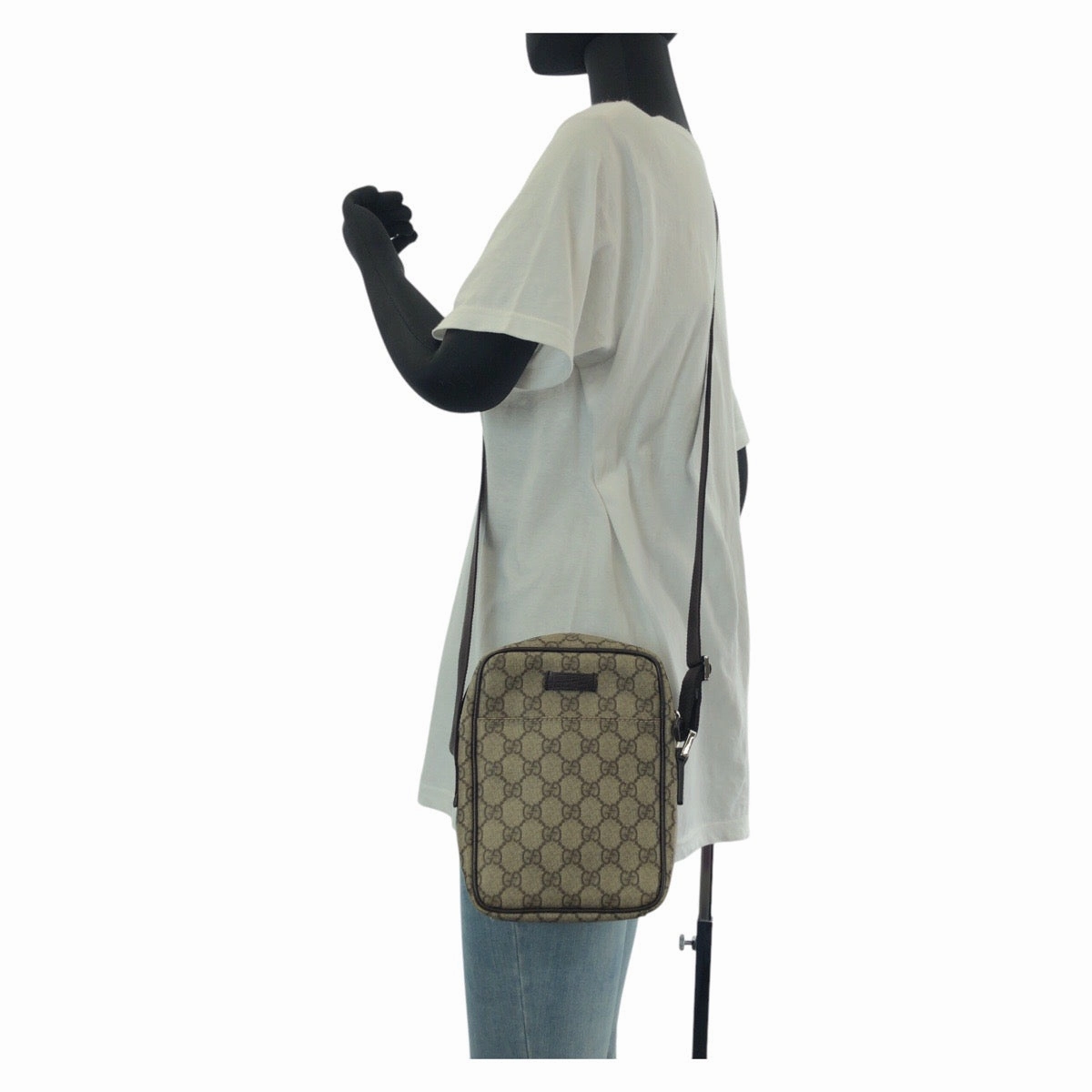 Gucci GG Supreme Canvas Leather Shoulder Bag