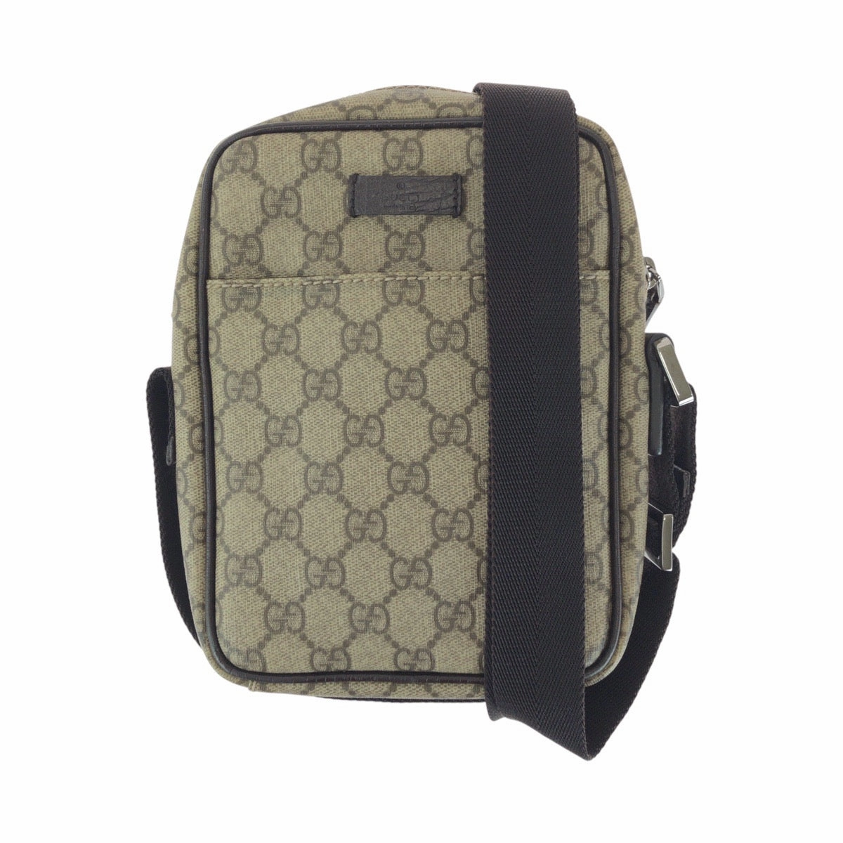 Gucci GG Supreme Canvas Leather Shoulder Bag