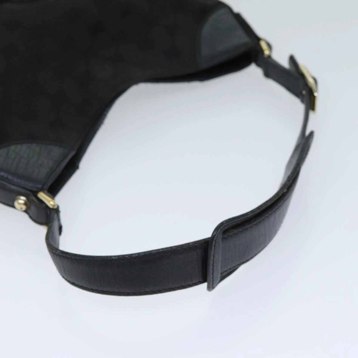 GUCCI GG Supreme Horsebit Shoulder Bag PVC Leather Black 137388  77823