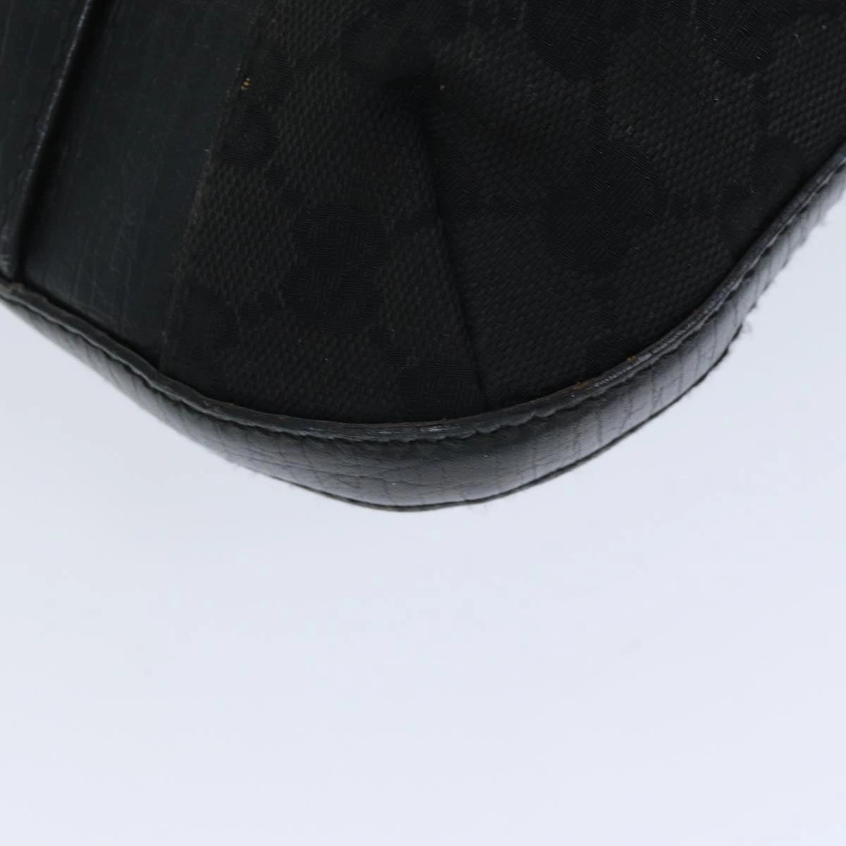 GUCCI GG Supreme Horsebit Shoulder Bag PVC Leather Black 137388  77823