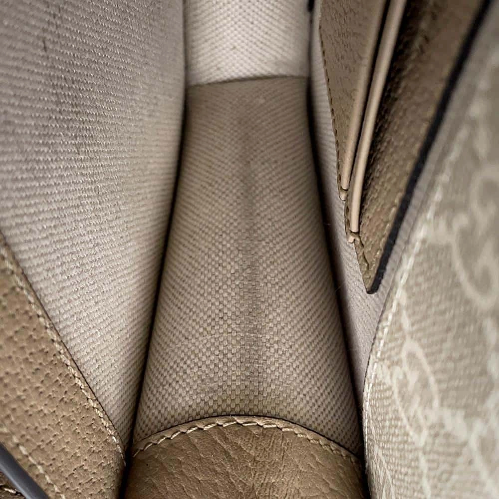 GUCCI GG Supreme Interlocking Shoulder Bag Beige671620 GG SupremeCanvas Leather