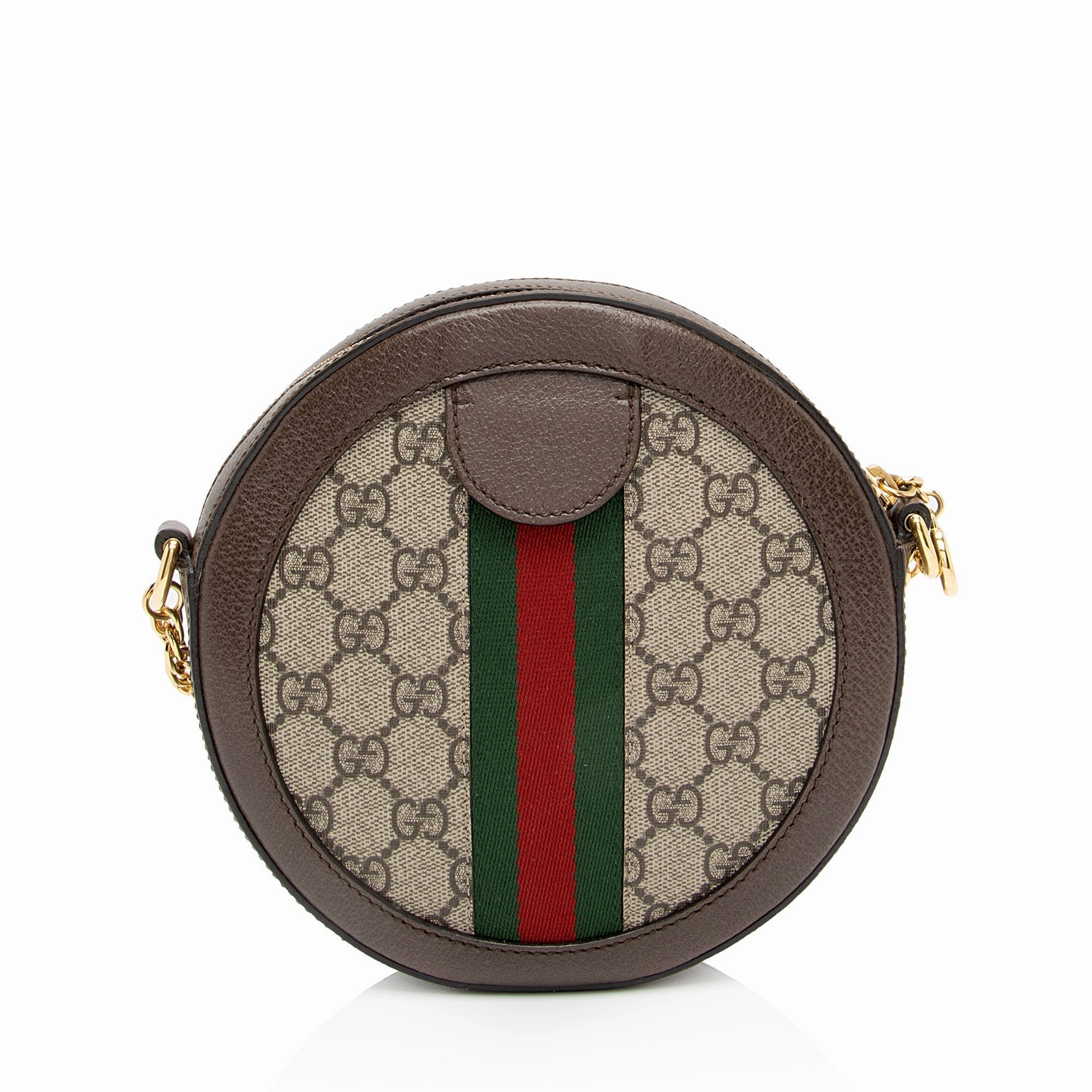 Gucci GG Supreme Ophidia Round Mini Shoulder Bag (SHF-WZsBel)