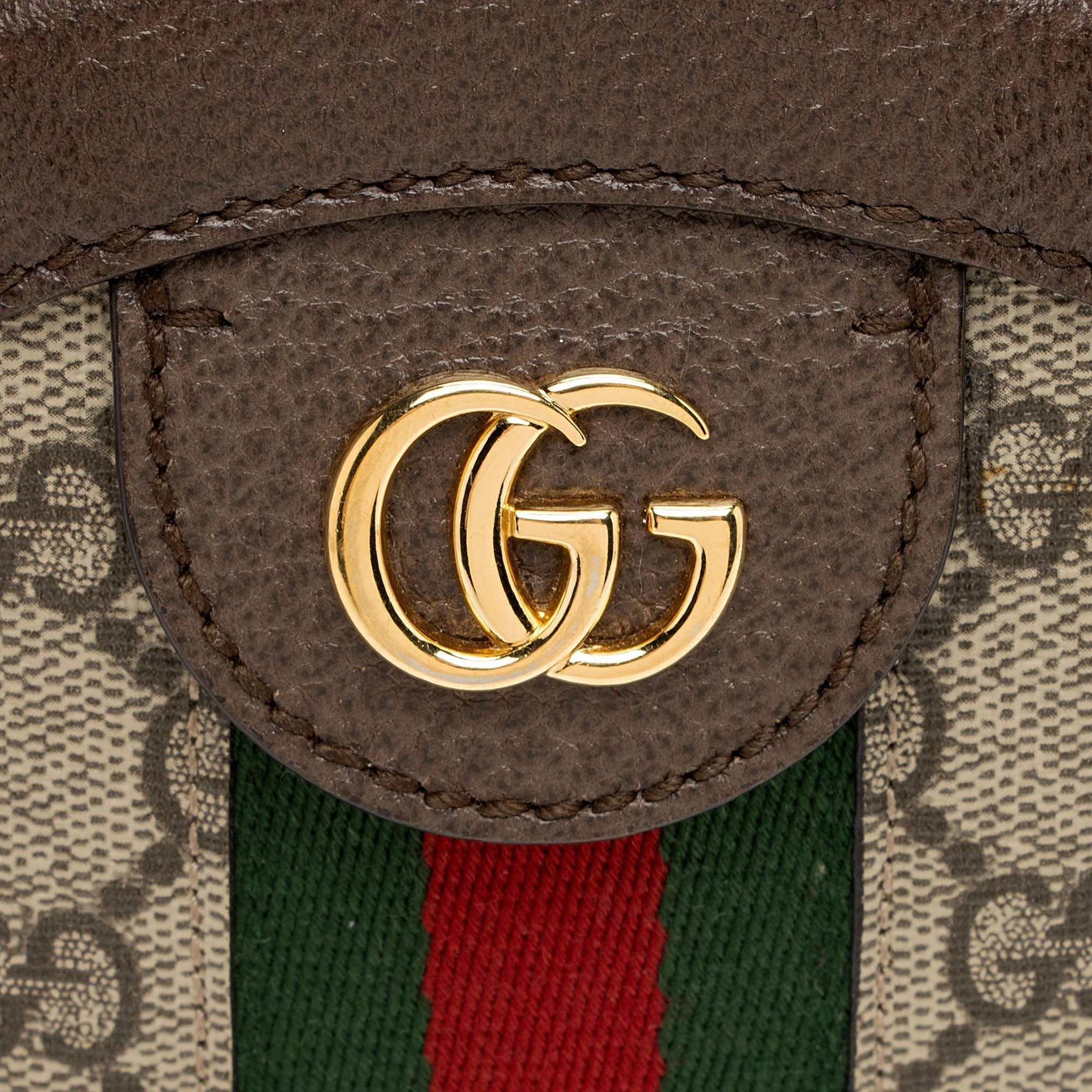 Gucci GG Supreme Ophidia Round Mini Shoulder Bag (SHF-WZsBel)