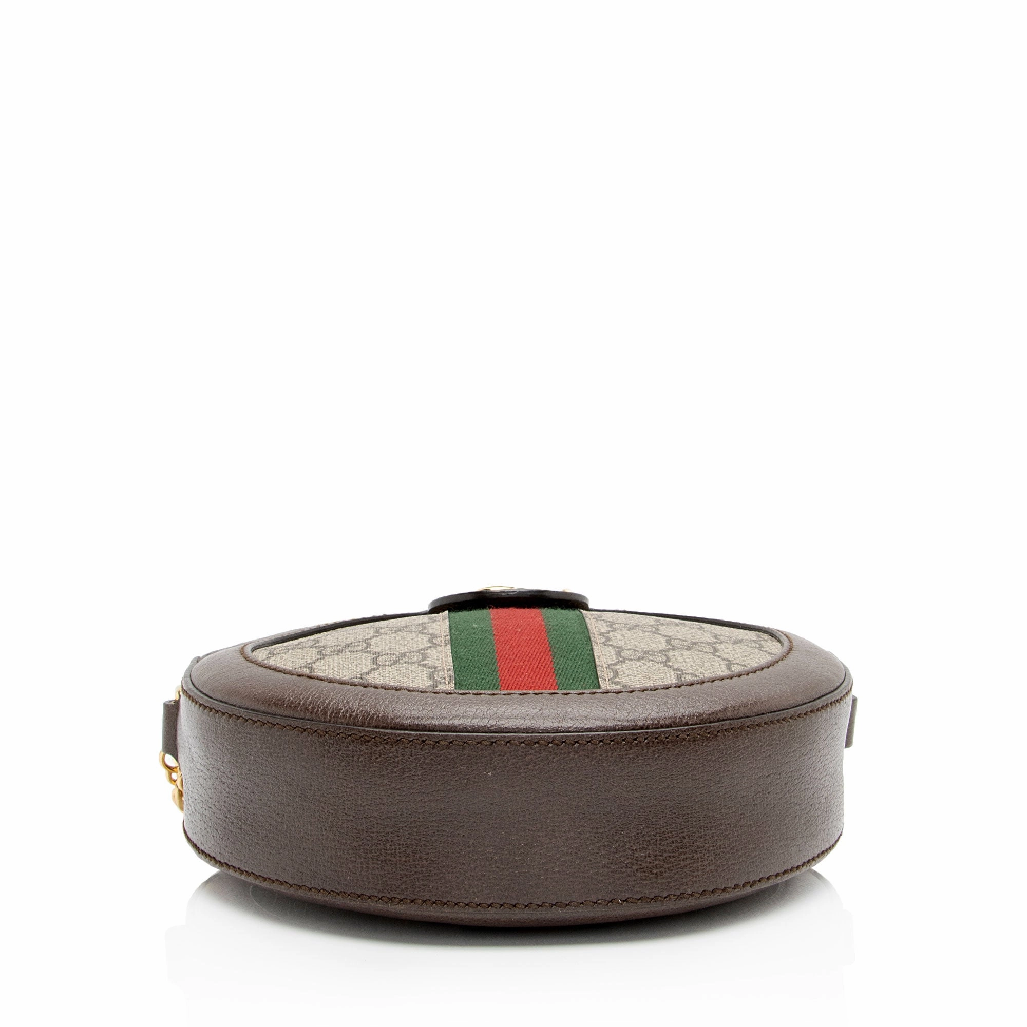 Gucci GG Supreme Ophidia Round Mini Shoulder Bag (SHF-WZsBel)