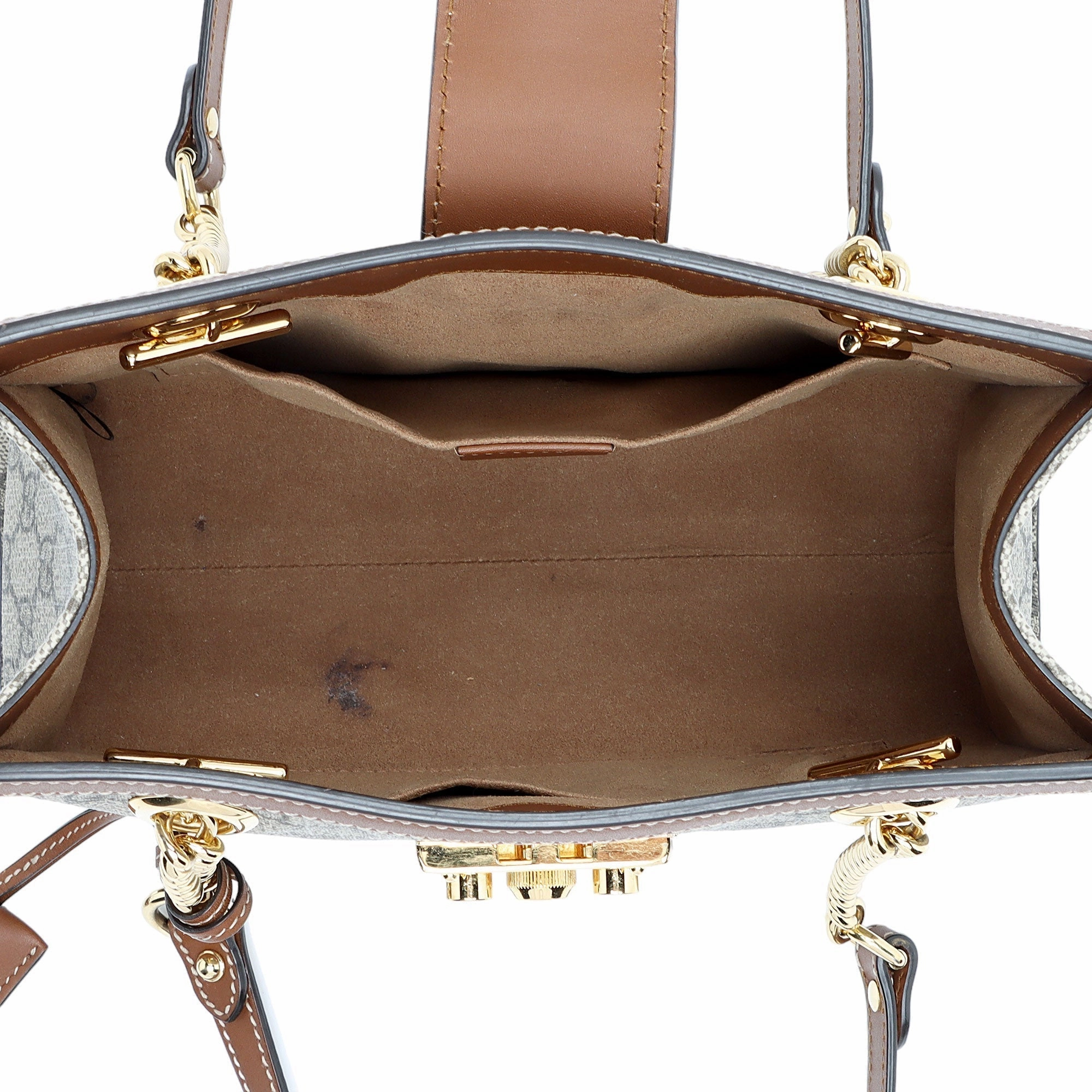 Gucci GG Supreme Padlock Chain Small Shoulder Bag (SHF-Z3zmfK)