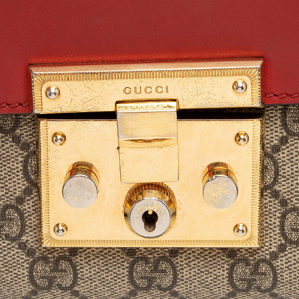 Gucci GG Supreme Padlock Small Shoulder Bag (SHF-20632)