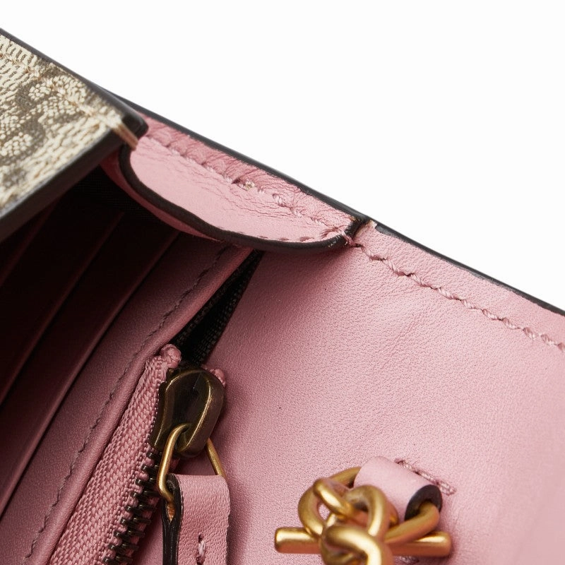 Gucci GG Supreme Pearl Chain Wallet Shoulder Bag