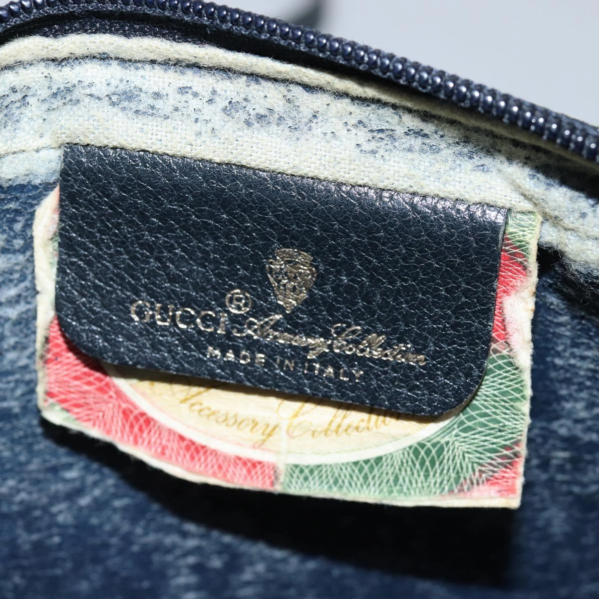 GUCCI GG Supreme Sherry Line Shoulder Bag PVC Navy Red 116 02 089  ep4504
