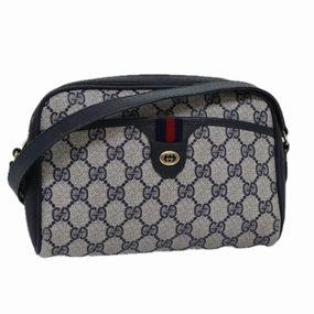 GUCCI GG Supreme Sherry Line Shoulder Bag PVC Navy Red 116 02 089  ep4504