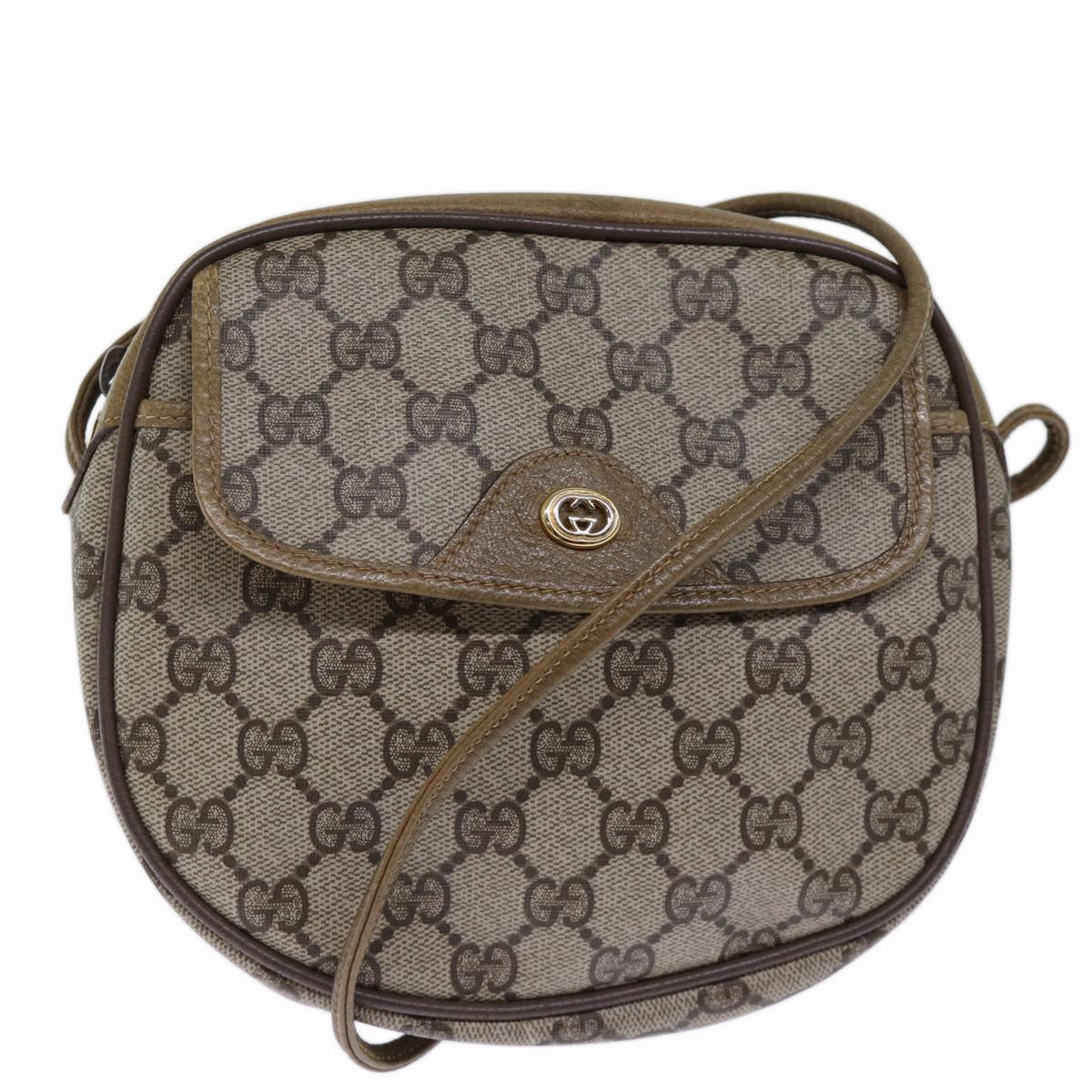 Gucci Gg Supreme Shoulder Bag Pvc Beige